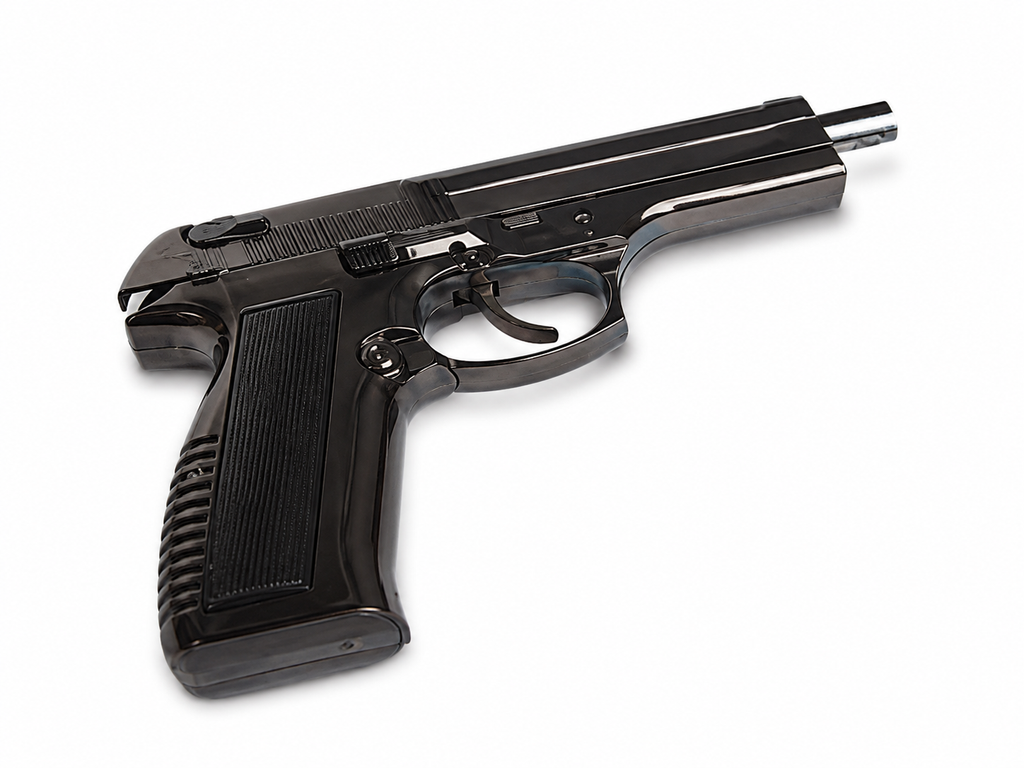 Metal Gun Shaped Lighter with Barrel Pull Back System 550grams - Silver